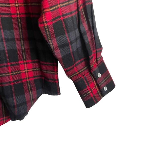 Ely Cattleman Women Flannel Top S Red Long Sleeve Pearl Snap Closure Western NEW - Picture 4 of 10